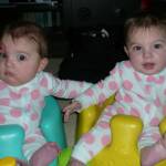 Ella & Morgan (6 months) enjoying our Bumbo Seats.